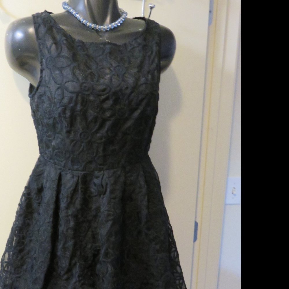 BB DAKOTA BLACK LACE DRESS / SIZE 10 / PRE-OWNED